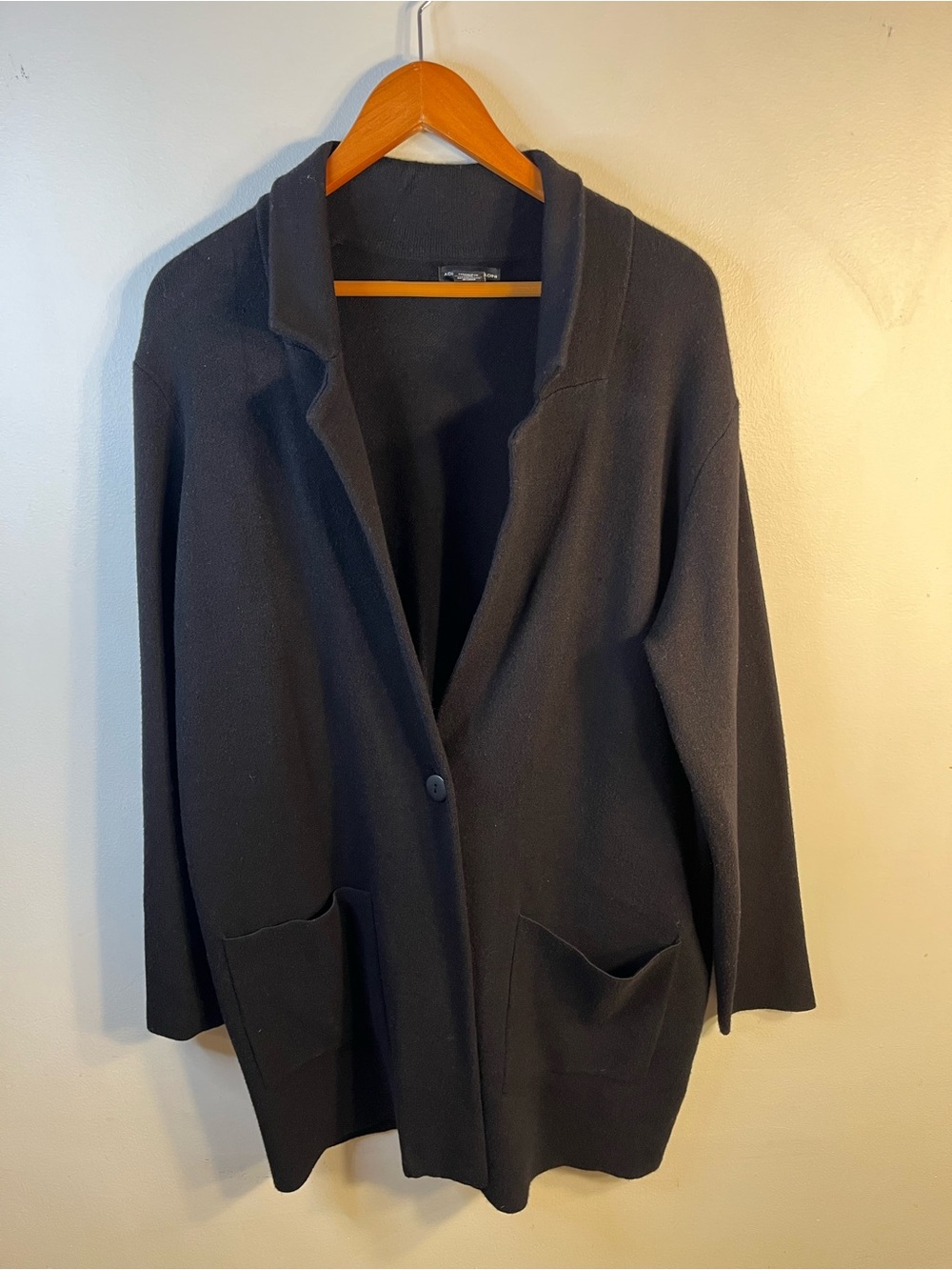 Adrienne Vittadini Black Open-Front Blazer Cardigan Size 1X